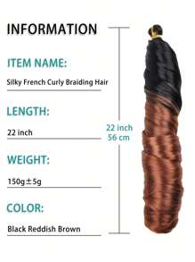 1顶合成法式卷发假发，黑/棕色螺旋卷钩针假发，高温蓬松波浪假发，适合女性日常、节日和角色扮演，也适用于万圣节和圣诞节。 - 彩色 - 查看 5