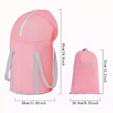 1個便攜式可折疊足浴桶,膝蓋高度帶加厚鋁膜足浸袋,多功能洗滌盆,含藍色存儲袋