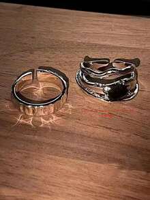 2pcs Casual Style Women's Rings - Multicolor - View 4