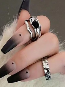 2pcs Casual Style Women's Rings - Multicolor - View 1