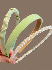 3-Piece Set Of Multi-Color Matching Headbands, Three Different Styles Of Headbands, Tidying Up Hair While Washing, Arranging Broken Hair For Daily Hair Accessories, Matching Hair Clips For Travel, Matching Clothing For New Year's And Parties, And Matching Hair Accessories For Clothing As GiftsValentine's Day Couples As A Gift Hair Accessories,Hairband,Hair Hoop