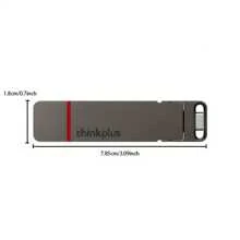 Thinkplus 1 件 Usb 隨身碟 128gb 256gb 512gb 1tb 2tb,usb 3.2 記憶棒筆式驅動器 Usb 棒鑰匙防水適用於 Pc 平板電腦筆記型電腦 Tu200 Pro,鋅合金 - 灰色 - 查看 12