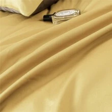 4pcs/set Solid Color Bedding Set, Including 1 Duvet Cover, 1 Bedsheet And 2 Pillowcases - Apricot - View 3