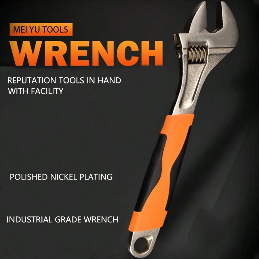 1入組8吋橡膠覆蓋可調整扳手,老虎嘴形狀手工具