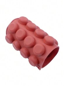 1pc/3pcs/5pcs 28-Hole Flat Round Silicone Cake/Dessert/Jelly/Chocolate Mold, Brick Red, DIY Baking Tool