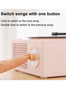 Vintage Speaker, Vintage Fm Radio, Powerful Wireless Rotating Music Recorder Best Gifts