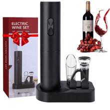 Automatic Electric Wine Opener Set with Foil Cutter - Perfect for Parties and Wine Lovers - Kitchen Accessories Gift