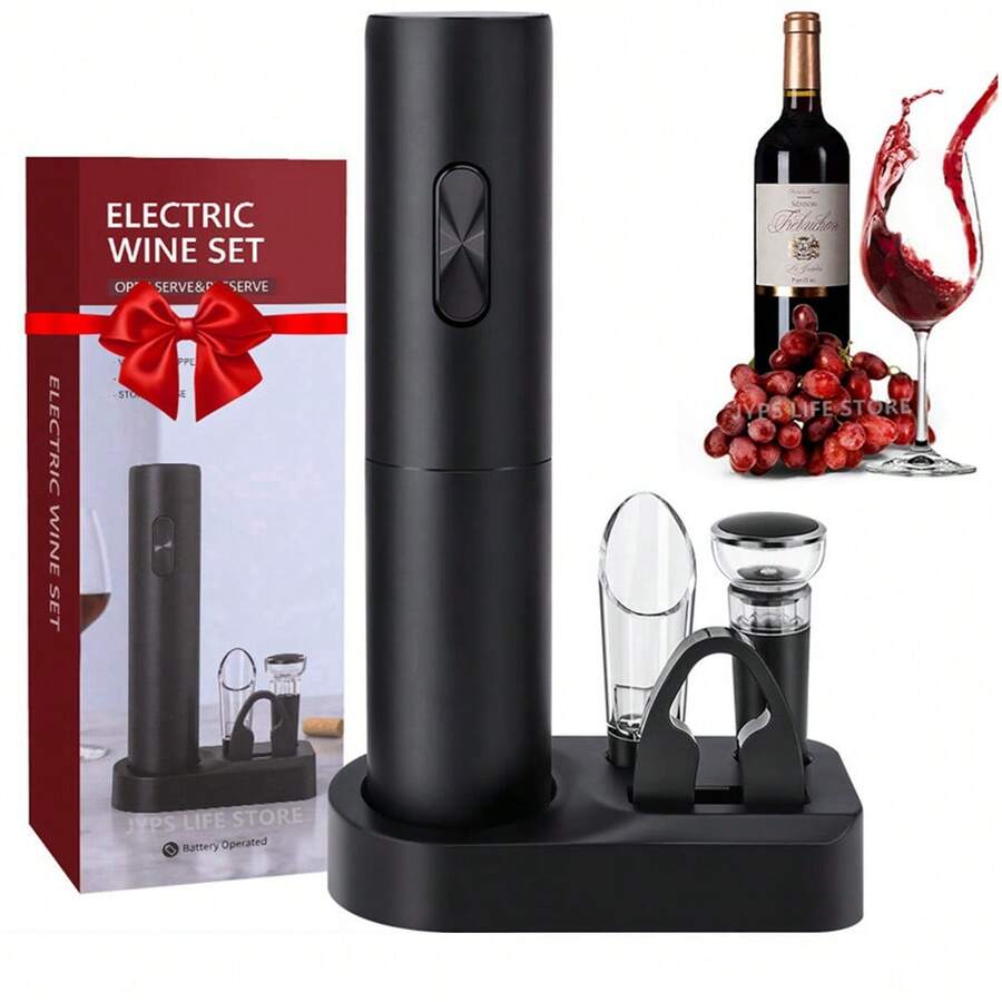 Automatic Electric Wine Opener Set with Foil Cutter - Perfect for Parties and Wine Lovers - Kitchen Accessories Gift