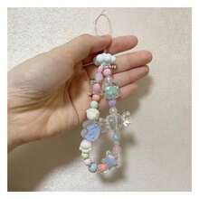 可愛的糖果色貓爪ccd相機手帶,diy綁珠手機鏈掛繩,多巴胺吊墜貓咪配件 - 可愛糖果貓爪掛繩 - 查看 2