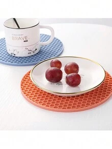 Màu xám Silicone Tổ ong Hình dạng Chống nóng Đệm tách Đối với Nhà  Phòng bếp Phòng khách Ăn uống Bàn - Xám - Xem 6