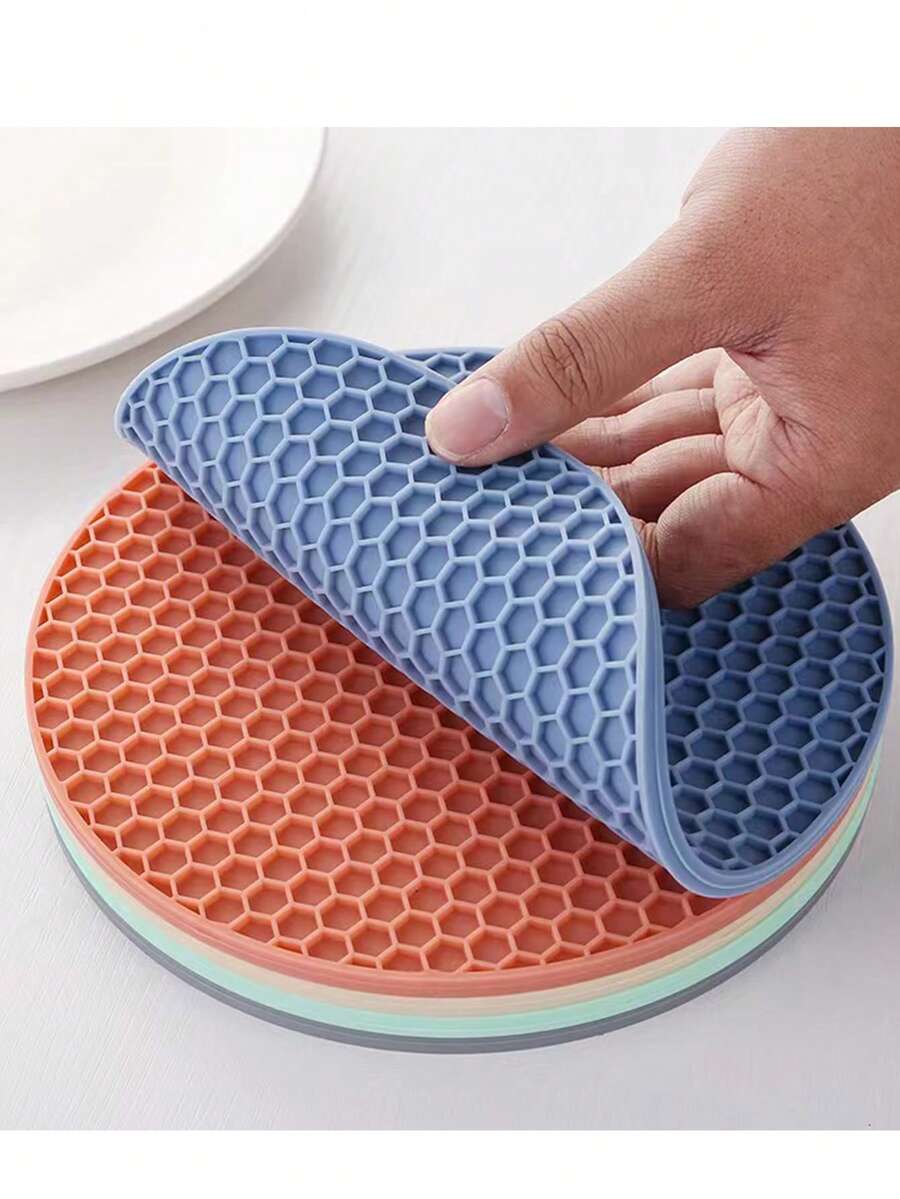 Màu xám Silicone Tổ ong Hình dạng Chống nóng Đệm tách Đối với Nhà  Phòng bếp Phòng khách Ăn uống Bàn - Xám - Xem 1