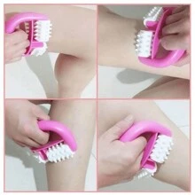 1pc 2-Wheel V Shaped Massage Roller - Quickly Relax Legs, Abdomen, Neck And Buttocks After Exercise, Relieve Muscle Tension Yoga Fitness Equipment! Gym Accessories, Deporte, Gimnasio, Ejercicio En Casa, Pilates, Yoga, Entrenamiento En Casa - Pink - View 3