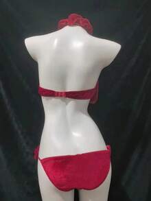 1 Miếng Quý cô Đỏ  Nút bướm Nội y sexy , Với Đã chia ra Đáy , Và say đắm - Đỏ - Xem 2