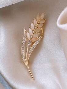 貓眼石麥穗胸針 - 金黃色 - 查看 1