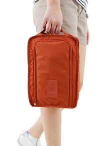 Bolsa De Almacenamiento De Zapatos De Viaje Portátil Plegable, A Prueba De Polvo Con Manija, Organizador Impermeable De Bolsas De Zapatos A Prueba De Agua - Naranja - Ver 1