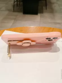 趣味手机壳 全新高品质大心形风车支架 TPU 防震手机壳 适用于 11/12/13/14/15/16/Pro Max 防水防摔防刮 - 粉色 - 查看 4