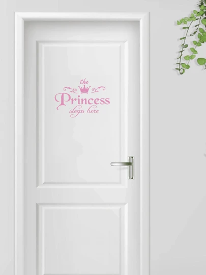 RandySticker Princess Letter Graphic Door Sticker, Stickers, Wall Decal, Vinyl Decal For Home Decorations, Spring Decoration Items Refresh Your Home, Festival Decoration Stickers Gifts Birthday Graduation