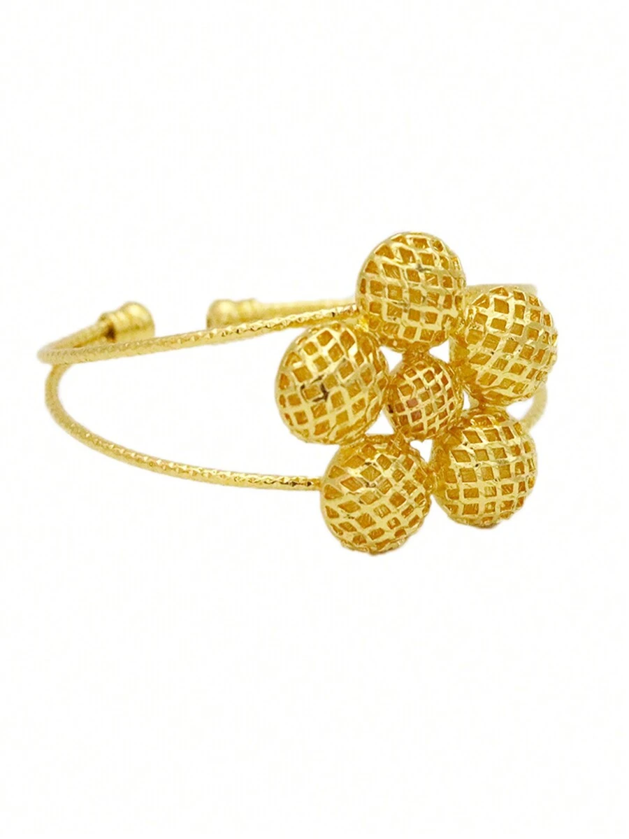 1 件 24k 鍍金可調式花朵手鍊女式,時尚珠寶禮物