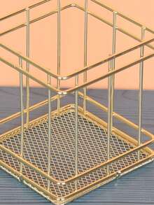 1pc European And American Style Makeup Brush Storage Bucket - Gold - View 6