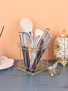 1pc European And American Style Makeup Brush Storage Bucket - Gold - View 2