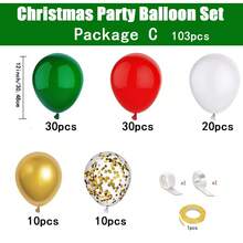 25/60/103入組12吋聖誕節氣球,紅綠白金彩色氣球加彩帶,聖誕節生日派對裝飾用品,適用於嬰兒派對、婚禮、新年派對裝飾 - 彩色 - 查看 4