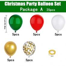 25/60/103入組12吋聖誕節氣球,紅綠白金彩色氣球加彩帶,聖誕節生日派對裝飾用品,適用於嬰兒派對、婚禮、新年派對裝飾 - 彩色 - 查看 2