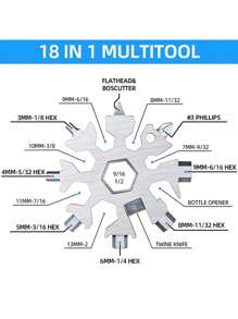 1pc Snowflake Shaped Stainless Steel Multi-Function Bottle Opener, Screwdriver, Wrench Set, Christmas Gift For Men, Camping Tool, Unique Gift For Dad, Husband, Grandpa, Daughter - Random Color, Tools For Men - Multicolor - View 5