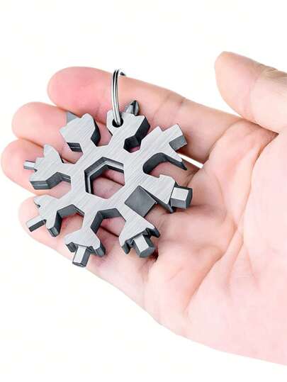 1pc Snowflake Shaped Stainless Steel Multi-Function Bottle Opener, Screwdriver, Wrench Set, Christmas Gift For Men, Camping Tool, Unique Gift For Dad, Husband, Grandpa, Daughter - Random Color, Tools For Men