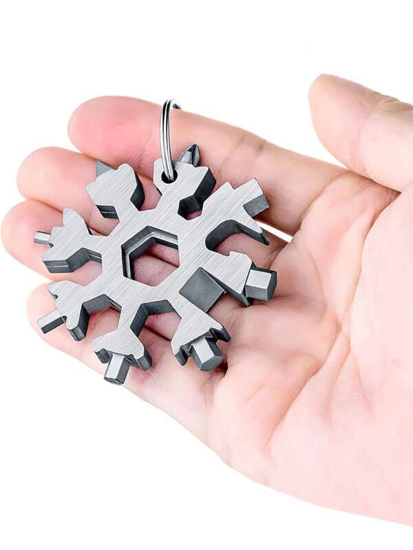 1pc Snowflake Shaped Stainless Steel Multi-Function Bottle Opener, Screwdriver, Wrench Set, Christmas Gift For Men, Camping Tool, Unique Gift For Dad, Husband, Grandpa, Daughter - Random Color, Tools For Men
