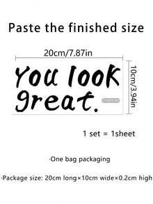 1入組浴室廁所鏡子裝飾英文引言牆貼,自粘式牆面貼紙