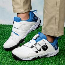 Men's Golf Shoes Casual Outdoor Training Shoes With Spikes - Blue and White - View 2