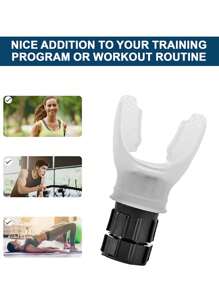 1pc Adjustable Lung Exerciser Breathing Trainer, Black/white - Black and White - View 8