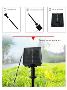 1pc Solar-Powered Led Copper Wire Tube Light With 20/30/50 Lamps, 4/5/7 Meters Long For Outdoor Decoration And Camping, Rainbow Color, Outdoor Garden Lighting For Pathway, Yard, Patio - Multicolor - View 6