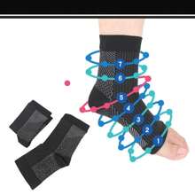 神經病患者用的腳踝紓壓襪、腳跟襪開趾、防乾燥透氣足部護理 - 黑色 - 查看 2