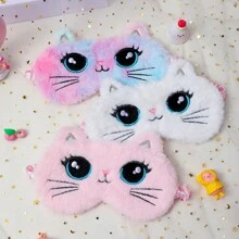 1 Pieza Antifaz Para Niños Con Forma De Gato Blanco - Albaricoque - Ver 2