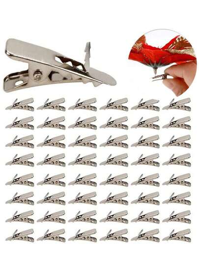 20 piezas Mini Clips de metal para decoración de flores navideñas con pinza de resorte para colgar en árboles de Navidad o coronas, suministros para fiestas navideñas
