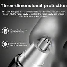 鼻毛修剪器，男女適用的電動鼻毛剪，黑色耳鼻毛修剪器 - 白色 - 查看 7