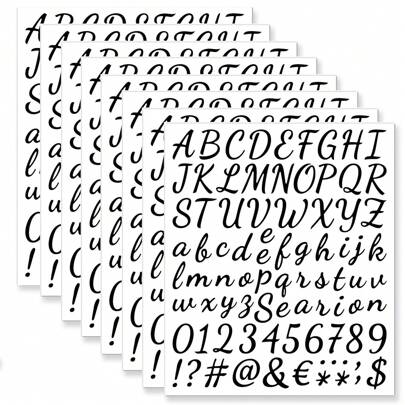 608 Pieces 8 Sheets Letters Stickers Self Adhesive Vinyl Letter Alphabet Number Stickers Mailbox Numbers Sticker, Decals For Classroom Decor, Sign, Door, Business (Black, 1 Inch,2lnch,0.5lnch))There Are Two Kinds Of Packing Quantity You Can Choose Respectively (8 Sheets 1 Set, 4 Sheets 1 Set), You Can Choose According To Your Needs.