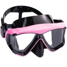 JoyMaySun 1個防霧防漏三視窗pc鏡片寬角潛水面鏡,適合成人用硅膠游泳鏡,浮潛,自由潛水,潛水,游泳