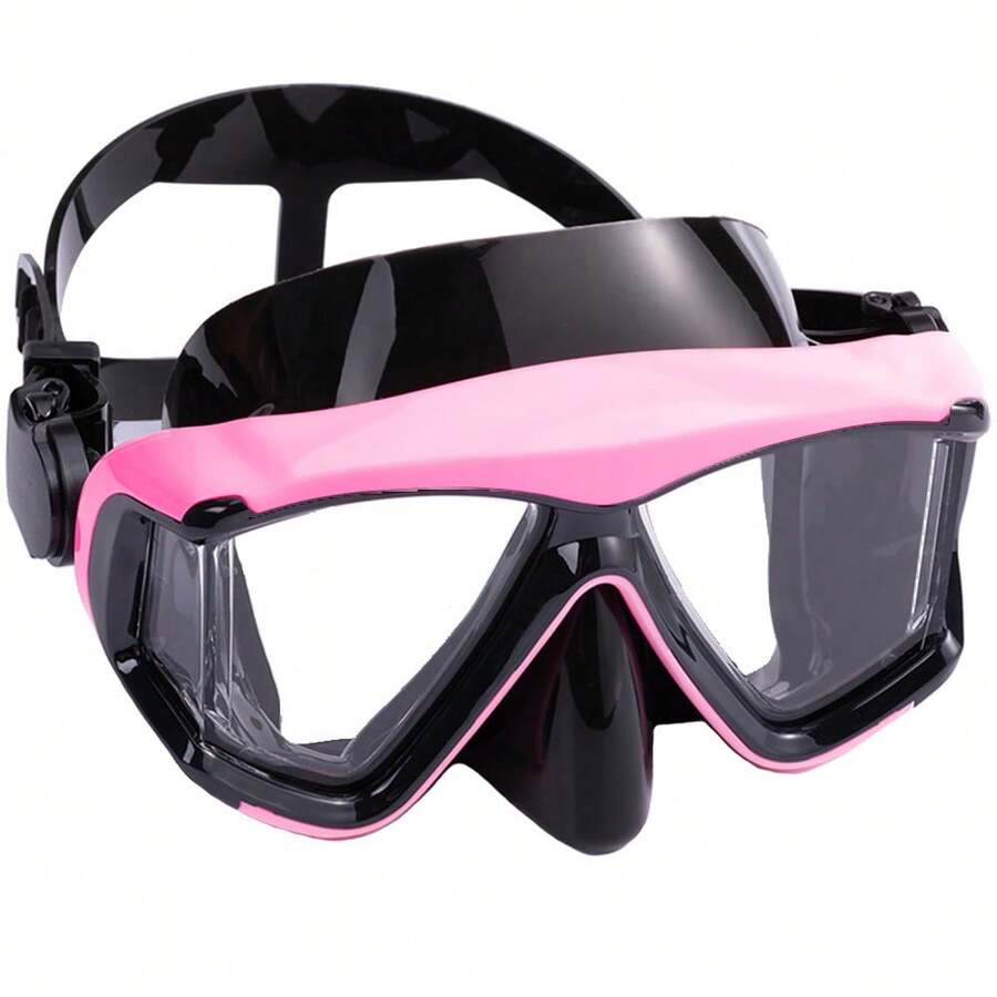 JoyMaySun 1個防霧防漏三視窗pc鏡片寬角潛水面鏡,適合成人用硅膠游泳鏡,浮潛,自由潛水,潛水,游泳