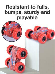 1件随机颜色迷你双面惯性车特技360°翻转儿童益智玩具车室内外动力攀爬车防摔越野车生日礼物（部分零件随机） - 彩色 - 查看 7