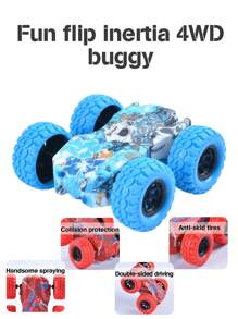 1件随机颜色迷你双面惯性车特技360°翻转儿童益智玩具车室内外动力攀爬车防摔越野车生日礼物（部分零件随机） - 彩色 - 查看 5
