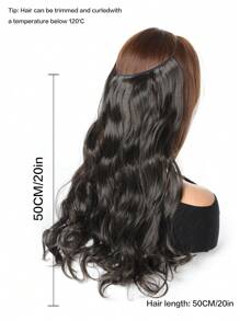 女用無痕線頭髮延長件,波浪捲曲長髮無夾子20英寸假髮