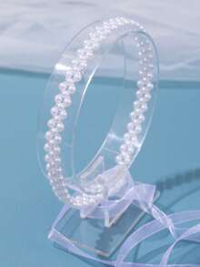 1入款白色網布和合金浪漫新娘婚禮髮飾