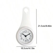 1pc Fashionable Quiet Bedside Clock Waterproof Bathroom Mirror Paste Clock Creative Simple Waterproof Towel Rack Wall Clock - White - View 7
