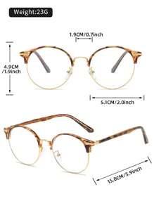 1pc 复古圆形眼镜框女韩版金属眼镜架男士文艺青年眼镜架