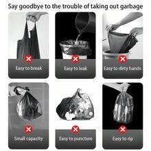 75pcs Drawstring Compostable Trash Bags, 4 Gallon Garbage Bags For Home Kitchen And Bathroom, And Unscented, White - White bag & blue drawstring - View 9