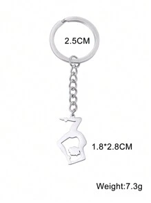 1 件女士不鏽鋼藝術體操芭蕾舞者吊墜鑰匙圈瑜珈鑰匙圈、紀念品或送給女朋友的禮物、批發珠寶