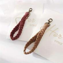 Soft Macrame Keychain Boho Handmade Wristlet Bracelet Keyring Vintage Wrist Lanyard Weave Exquisite Holder For Women 1pc    .   Color does not change, two styles random - Multicolor - View 10