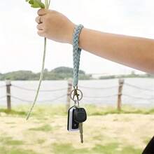 Soft Macrame Keychain Boho Handmade Wristlet Bracelet Keyring Vintage Wrist Lanyard Weave Exquisite Holder For Women 1pc    .   Color does not change, two styles random - Multicolor - View 4